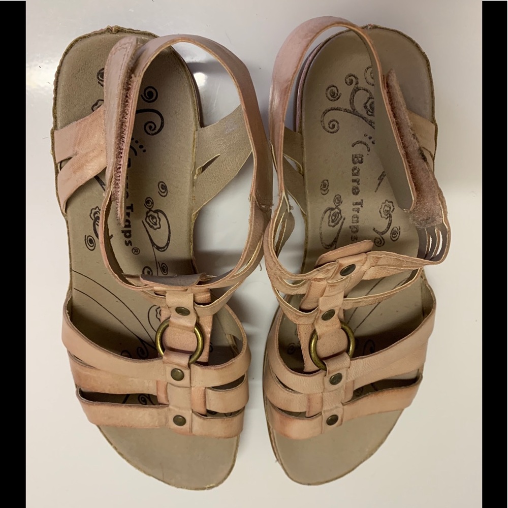 Baretrap delia pink leather gladiator sandals